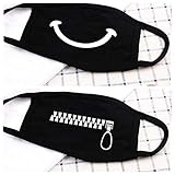 A Set of 2pcs Smile Zipper Picture Cotton Blend Ear Loop Face Mouth Mask Anti Dust Warm Ski Cycling Safety Fashion Mask