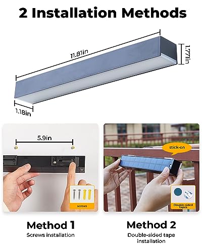 LUHLEE Solar Wall Lights - Modern Outdoor Solar Wall Lamps, Bright LED Wall Sconce for House, Yard, Deck, Garage, Front Porch