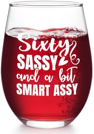 Futtumy 60th Birthday Gifts for Women, 17 OZ Sixty Sassy And A Bi...