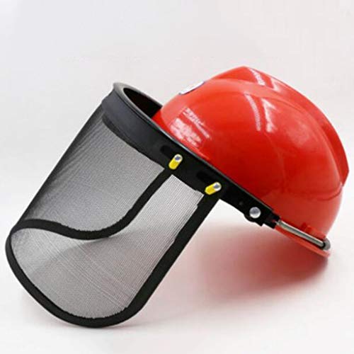 Flameer Protetor Da Cabeça Do Protetor Da Face Da Serra Elétrica Com Viseira De Malha Para