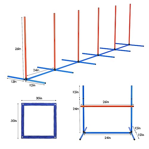 image for IKARE 4 Piece Dog Agility Training Equipment Pet Obstacle Course Train