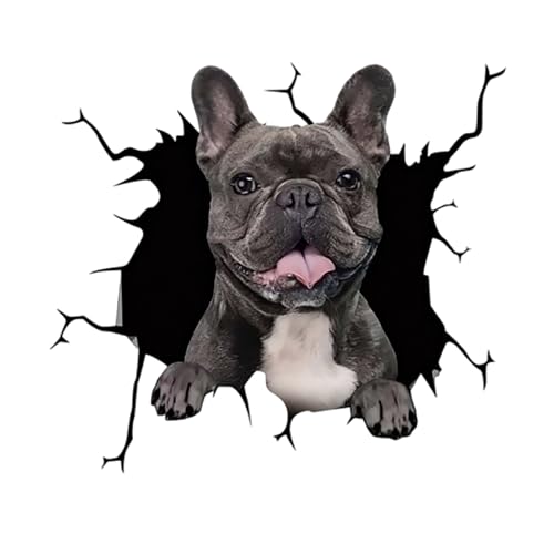 Adesivi 3D per auto, motivo: bulldog francese, 14 cm, impermeabili, resistenti, adesivi decorativi per veicoli, auto, SUV, moto, laptop, valigie, caschi, pareti, confezione da 2