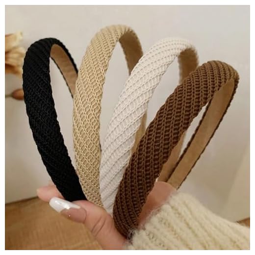 Headbands for Women Thin Knitted Hairbands Fashion Non Slip Headband for Women's Hair Cute Solid Colors Hair Accessories 4 PCS