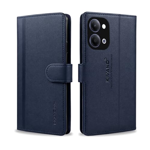 Image of KIVANO LUXE Compatible for Vivo T5 Lite 5G / Vivo Y21 5G / Vivo Y11 5G Artisanal Leather Wallet Case with Card Holder for Men Women, Magnetic Flip Folio Cover with Stand RFID Blocking Cell