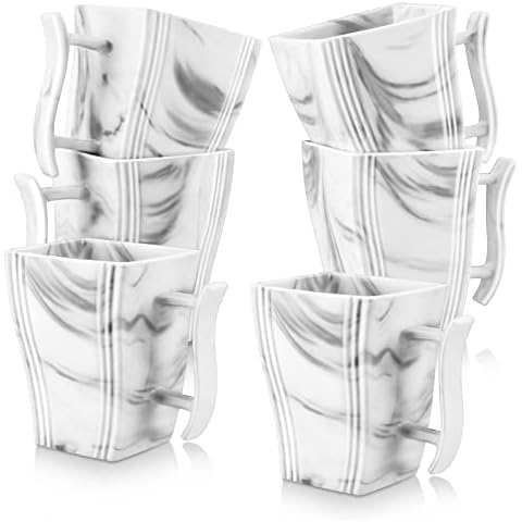 MALACASA Marble Grey Coffee Mug Set of 6 Cover
