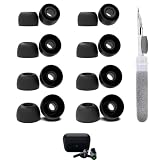 Vykyntow 8 Pairs Replacement Silicone Ear Buds Tips Compatible with Razer, HUIFU, ISOtunes, SteelSeries, chalvh, 1more, HearSound, DefenderShield, Fits in Case, with 3-in-1 Cleaner Kit, XS/S/M/L