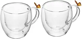 WOLFF - Conjunto 2 Xícaras de Café Sun Garden 80ml Vidro Borossilicato