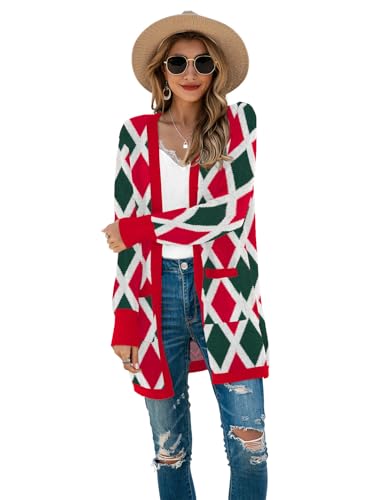 Image of TASAMO Cardigan Sweaters for Women Long Sleeve Open Front Casual Knit Fall Coat Oversized Soft Outwear with Pockets