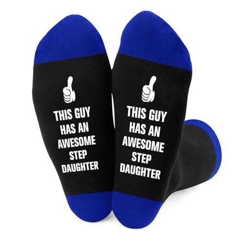DTUIEUI Gifts for Stepdad - Christmas Step Dad Gift Step Dad Gifts for Fathers Day Birthday Fathers Day Valentines Xmas Stepdad Gift from Stepdaughter Stepdad Presents from Stepdaughter Funny Socks