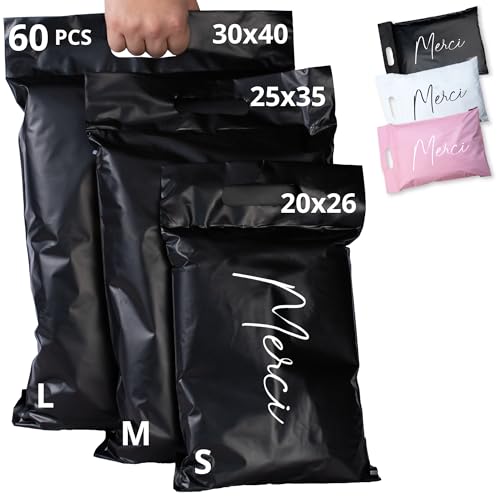 60 sobres para envíos de ropa   3 Tamaños S/M/L   100% OPACO/ULTRA RESISTENTE/IMPERMEABLE   Sobres Plastico   Bolsas de Envio Paquetes   Cajas Envios Paquetes   Gracias