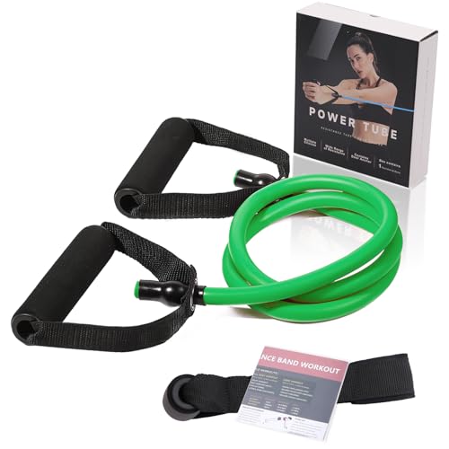 Image of Resistance Bands with Handles for Working Out Women and Men, Exercise Bands with Door Anchor, Stretch Bands for Home Workouts, Simple Guide Included