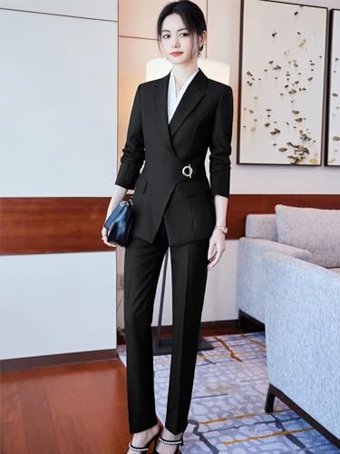 Women's 2 Piece Suit Business Casual Office Formal Outfits Dressy Blazer Work Pants Set3