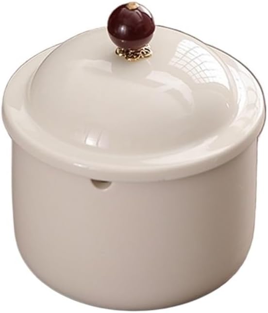 XUJUAN-0227 灰皿 蓋付き灰皿 セラミック素材 ラウンド ホワイト