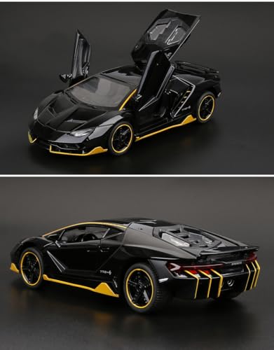 Modelo de coche Lamborghini negro escala 1:32 miniatura 6