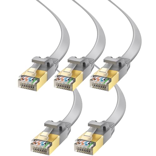 Cable Ethernet CAT7 plano 5 unidades 1.83 m gris miniatura 1