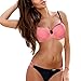 Produktbild Dorical Bikini Damen Frauen Push Up Gepolsterter BH Bikini Set Beachwear Drucken Neckholder Sling Badeanzug Mode Bikini Set Damen Padded Push-Up-BH Badeanzug Badeanzug Bademode(Weinrot,Small)