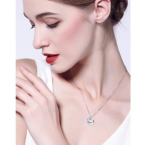 YinShan Easter Gifts Women Cremation Jewelry 925 Sterling Silver Memorial Ashes Keepsake Urn Bangle Bracelet with Heart Drop Pendant Engraved in My Heart Forever3