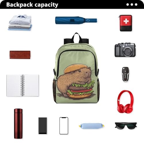 AIXIWAWA Packable Hiking Backpack Cute Capybara Print, Lightweight Foldable Waterproof Daypack for Camping Travel2