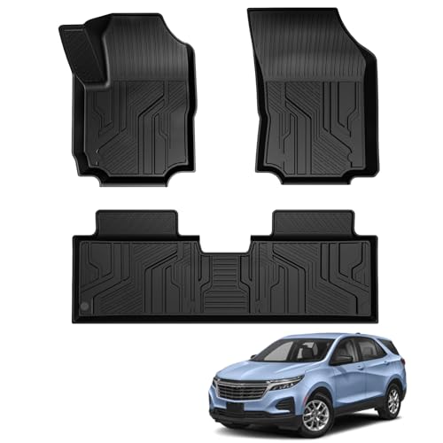 LUMWAY Floor Mats for 2018-2024 Chevy Equinox (Not for EV) & 2018-2024 GMC Terrain TPE All Weather Durable Floor Liners for Chevrolet Equinox Accessories
