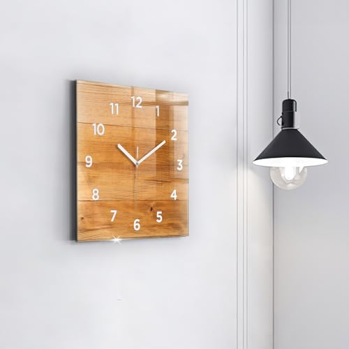 Horloge de qualité supérieure Wallfluent 30cm en bois et aiguilles épurées