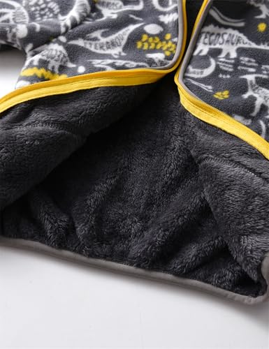 Image of Kids Printed Fleece Jacket Sherpa Lined Lightweight Zip | Toddler Baby Boys Girls Autumn Winter Warm Outerwear Soft Polar Fleece Car Seat Friendly Zip Up Coat