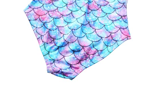 Image of iLover Girls Sparkle One Piece Swimsuits Crossback Swimwear Beach Bathing Suit with Adjustable Strap 4-10 Years