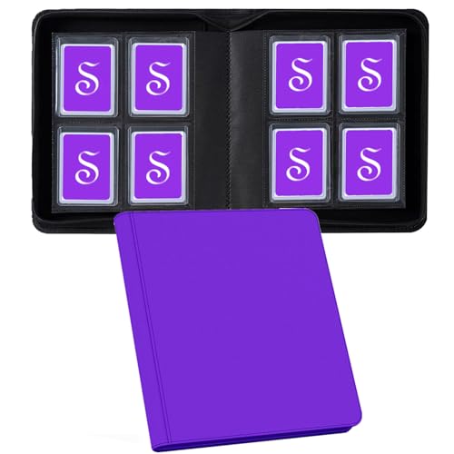 Classeur de cartes à collectionner avec poches double face anti-chute et sans anneau violet
