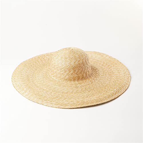 Bollrllr Classical Big Brim Round Top Hat for Women Ladies Straw Fedoras Outdoor Sun Hat Beach Hat