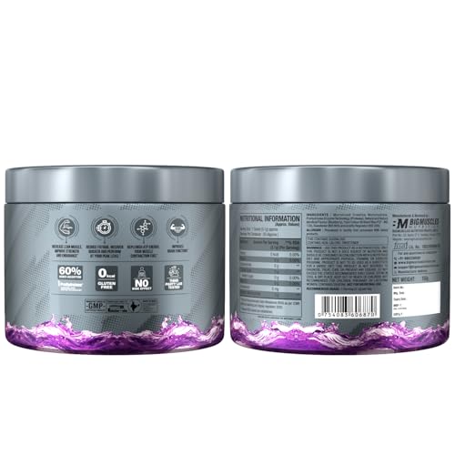 Image of Bigmuscles Nutrition Creatine [155g, 50 Servings]| Blueberry | Micronized Creatine Monohydrate To Support Lean Muscle Repair & Recovery|Increase Strength&Athletic Performance,Powder, 1 count