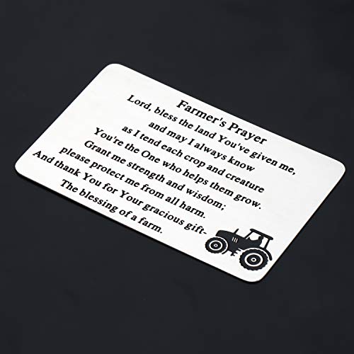 Gzrlyf Farmer's Prayer Wallet Card Farmer Gifts Christian Wallet Cards Religious Gifts the Blessing of a Farm (Wallet Card Silver)3