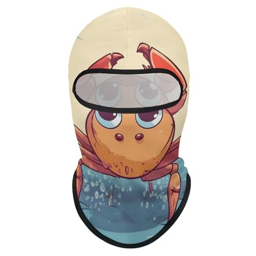 Balaclava para Hombre Máscara de Esquí Máscara de Cara de Cangrejo de Dibujos Animados de Verano Cubierta Facial para Ciclismo miniatura 1