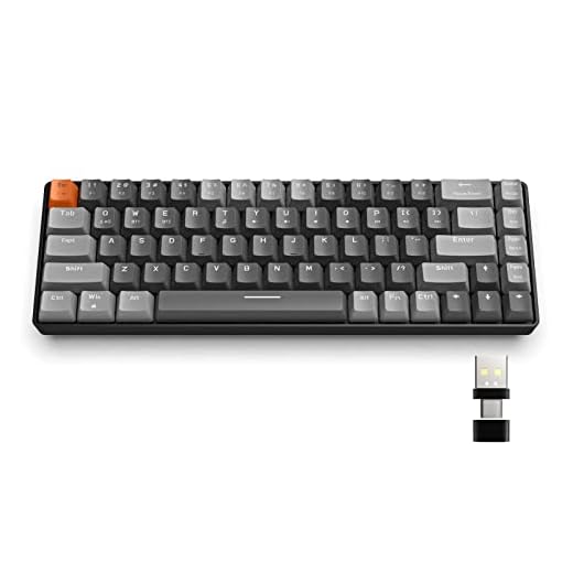 MAGIC-REFINER RK68 60% Wireless Mechanical Keyboard, Bluetooth 5.0/2.4GHz with Dual Mode 2-in-1 Receiver, Compact 68-Key Hot Swappable Gaming Keyboard, Linear Red Switch for PC Mac Xbox Smartphone