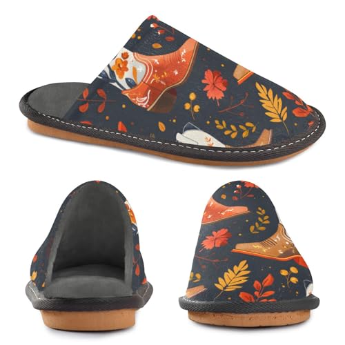 Slippers for Women Cowboy Boots with Floral Design Soft Fuzzy Women's Slippers Indoor and Outdoor Shoes2