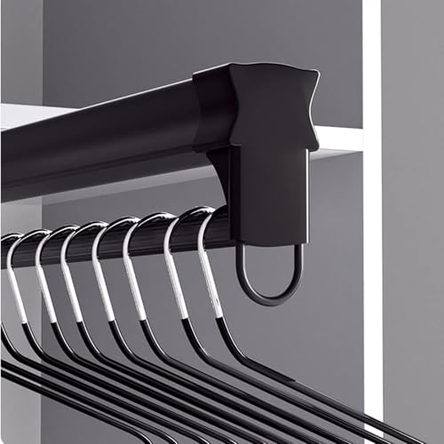 Manque de place ? Tringle télescopique extensible noire pour optimiser vos placards - 7