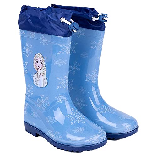 Bottes de pluie enfant Reine des Neiges bleues pour sauter dans les flaques