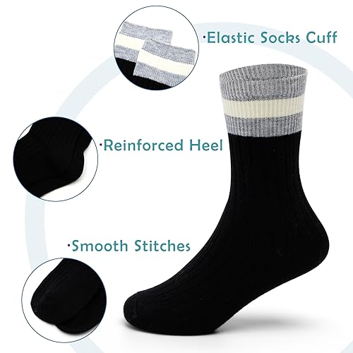 Moon Tree Boys Wool Socks Kids Winter Warm Socks Thermal Crew Socks for Boys 6 Pack4