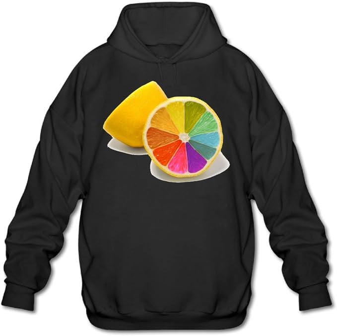 Lemon Black Print – Black Pullover Hoodie