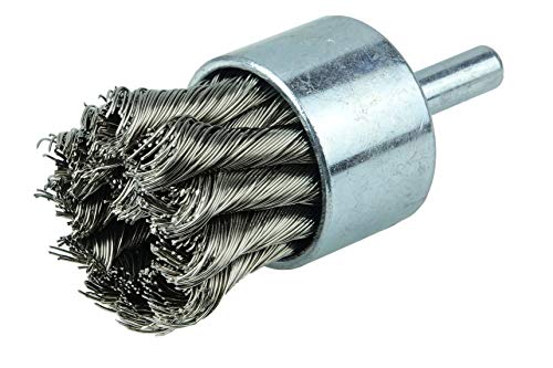 Image of Weiler 36289 Wolverine 1 inch Knot Wire End Brush, .014 inch Stainless Steel Fill, 1 /4 inch Stem, Made in The USA (Pack of 10)