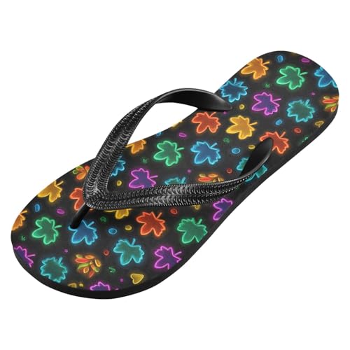 Flip Flop Sandals Bright Leaves Print for Women Men Beach Outdoor XS2