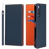 Ｈａｖａｙａ 対応 Xperia 10 III ケース エクスペリア10iiiケース 手帳型 本革 ストラップ SO-52B カバー SOG04 A102SO カード収納 Xperia 10 III lite docomo ソニー 第3世代 au 耐衝撃 SoftBank スタンド機能 レザー -ブルー