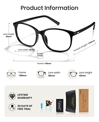 Image of Cyxus Blue Light Blocking Glasses Women Men Computer Gaming Square Glasses UV400 Protection Anti Eyestrain