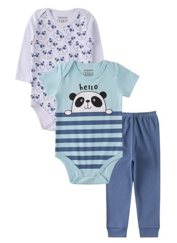 Kit 6 Peças Roupa Infantil Recem Nascido Primavera Outono Body Longo Curto Calça Longa (Menino, M)