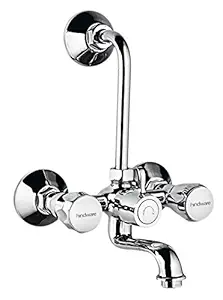 Hindware F200020CP Wall Mixer with Provision for Overhead Shower with 115mm Long Bend Pipe (Classik) With Chrome Finish, Brass