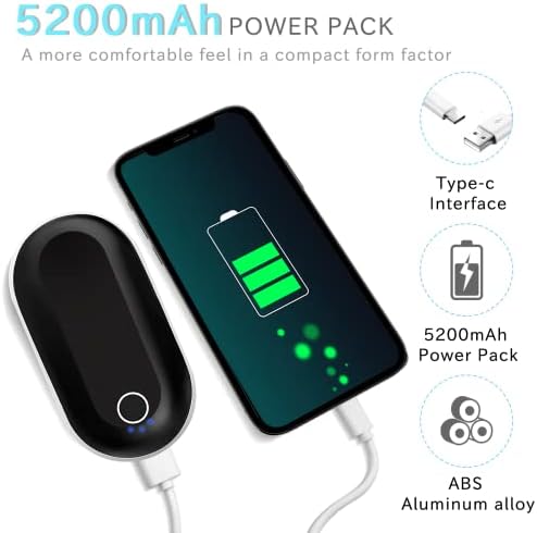 Hand Warmers Rechargeable,Reusable heated hands hand warmers, 5200mAH Power Bank, Portable pocket warmers, For Raynauds Arthritis Ski Hunt, Great Gift For Women Men