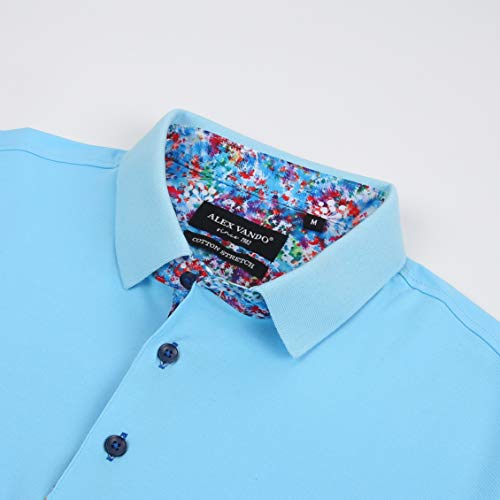 Alex Vando Mens Polo Shirts Short Sleeve Regular Fit Fashion Designed Shirt