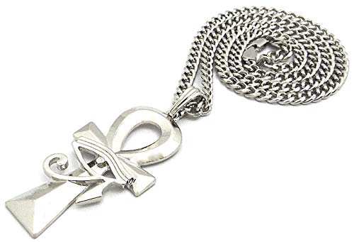 GWOOD Eye Of Ra Over Ankh Pendant with 24 Inch Cuban Necklace3