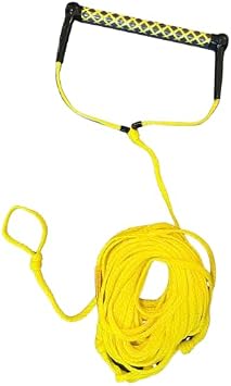 Pro Water Ski & Wakeboard Rope - 75ft Adjustable Tow Rope with 15" EVA Floating Handle - 4-Section Heavy Duty Boat Rope - Designed, Tested, Proven on Lake Tahoe