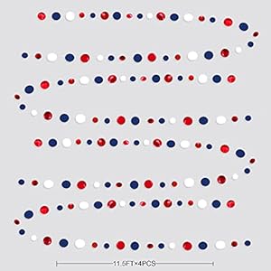 46ftnavyblueredwhitecircledotsgarlandsroyalblueredhangingpaperpolkadotsstreamerfor4thofjulyamericanindependencedayusanationaldaypatrioticveteranspartydecorationssupplies Urban Country Home Decor 46 ft navy blue red white circle dots garlands royal blue red hanging paper polka dots streamer for 4th of july american independence day usa national day patriotic veterans party decorations supplies urban country home decor