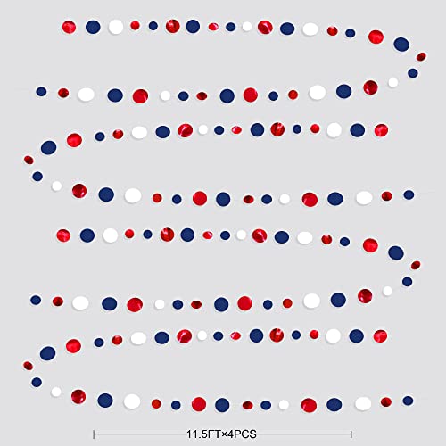 46ftnavyblueredwhitecircledotsgarlandsroyalblueredhangingpaperpolkadotsstreamerfor4thofjulyamericanindependencedayusanationaldaypatrioticveteranspartydecorationssupplies Urban Country Home Decor 46 ft navy blue red white circle dots garlands royal blue red hanging paper polka dots streamer for 4th of july american independence day usa national day patriotic veterans party decorations supplies urban country home decor