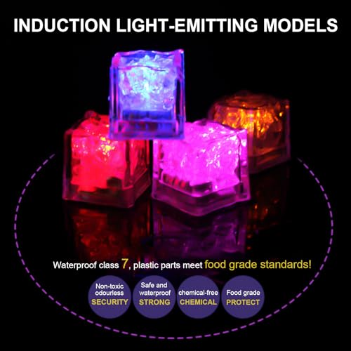 Cubos de hielo LED rojo, pack de 12 unidades miniatura 7